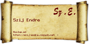 Szij Endre névjegykártya
